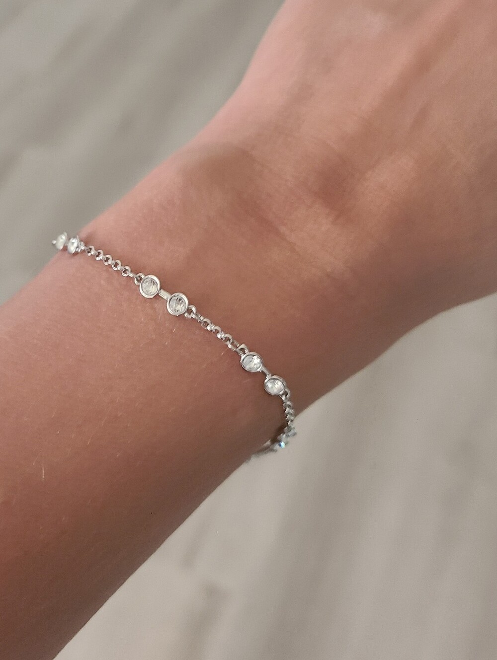 Swarovski Silver Toned Double Crystal Remix Bracelet-Excellent Condition Size L